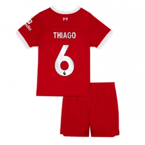 Dres Liverpool Thiago Alcantara #6 Domaci za djecu 2023-24 Kratak Rukav (+ kratke hlače)